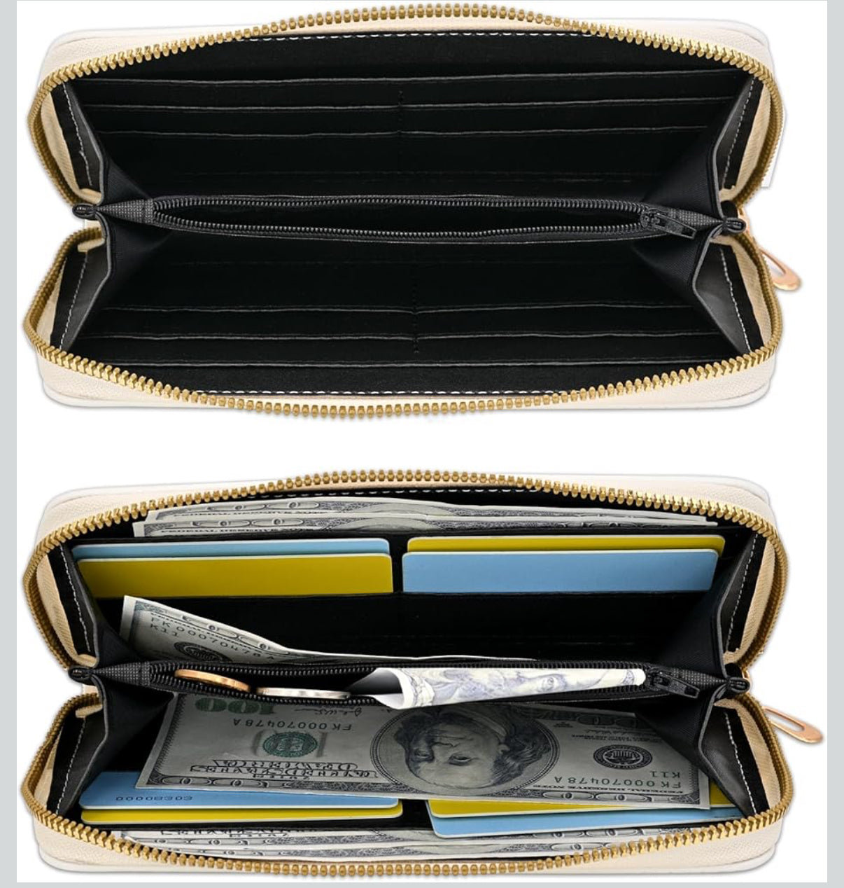 🌸 Kuromi Kawaii Zip Wallet – Cute Sanrio Long Purse with Card Slots, Cash Pocket & Gold Zipper