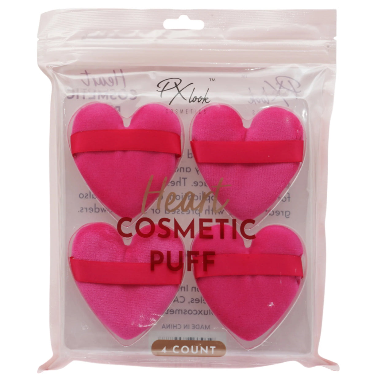 Heart Cosmetic Puff Set (4 Count)